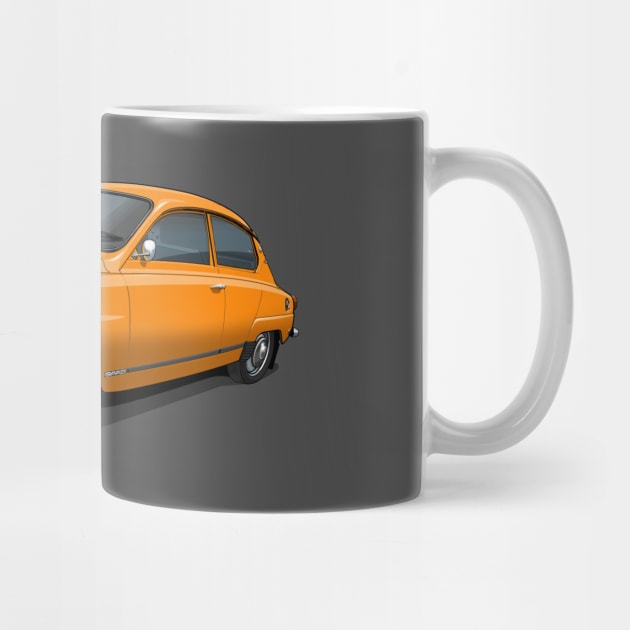 1971 Saab 96 saloon in orange by candcretro